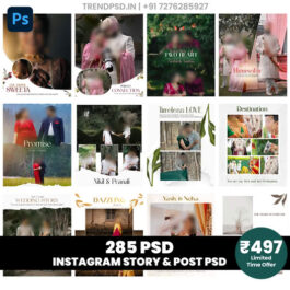 ELEGANT WEDDING INSTAGRAM  STORY & POST TEMPLATES 285 PSD